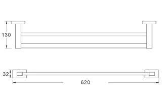 Полотенцедержатель Shevanik SG5627T оружейная сталь